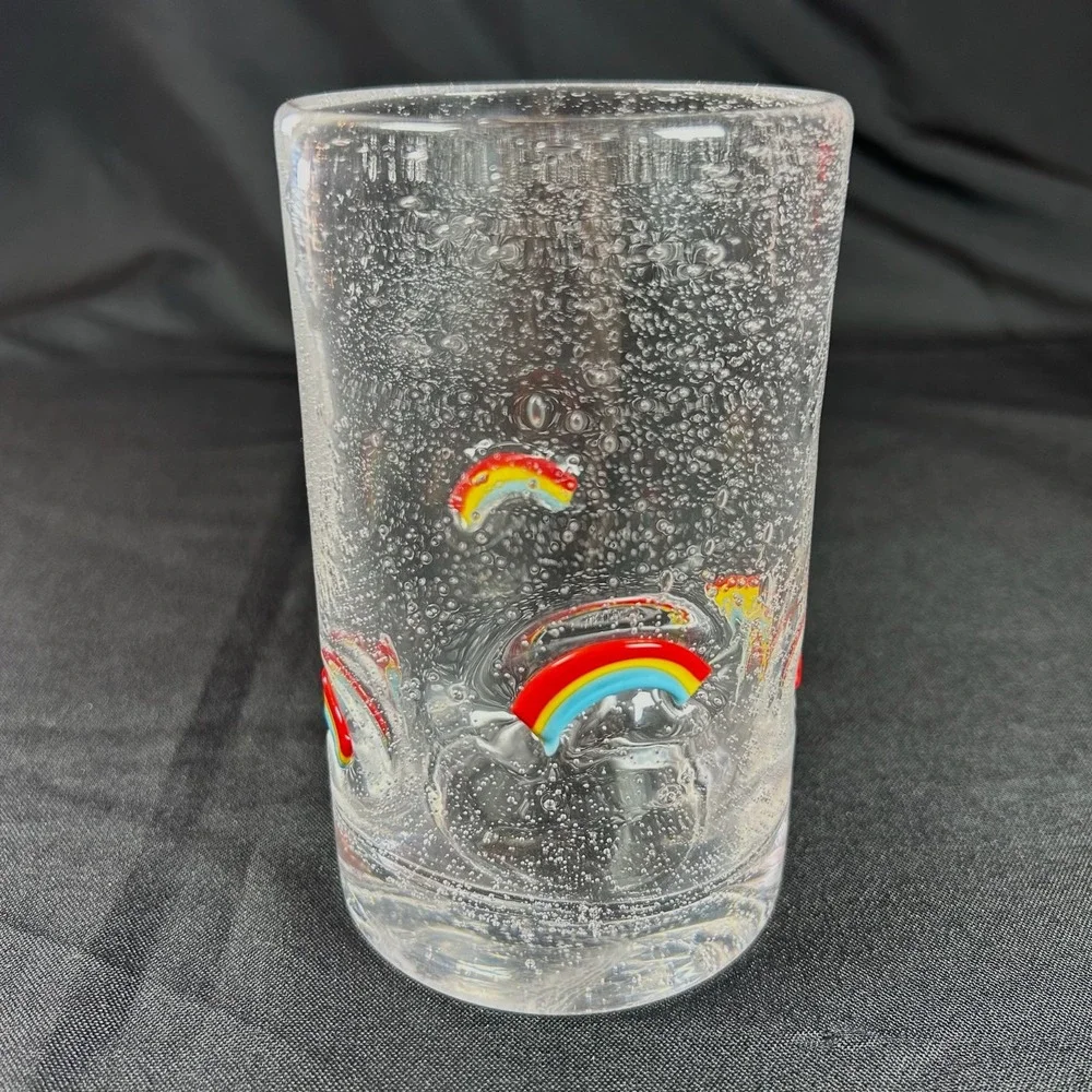Anthropologie Dupe RAINBOW Icon Juice Glass High Ball Cups Viral VHTF